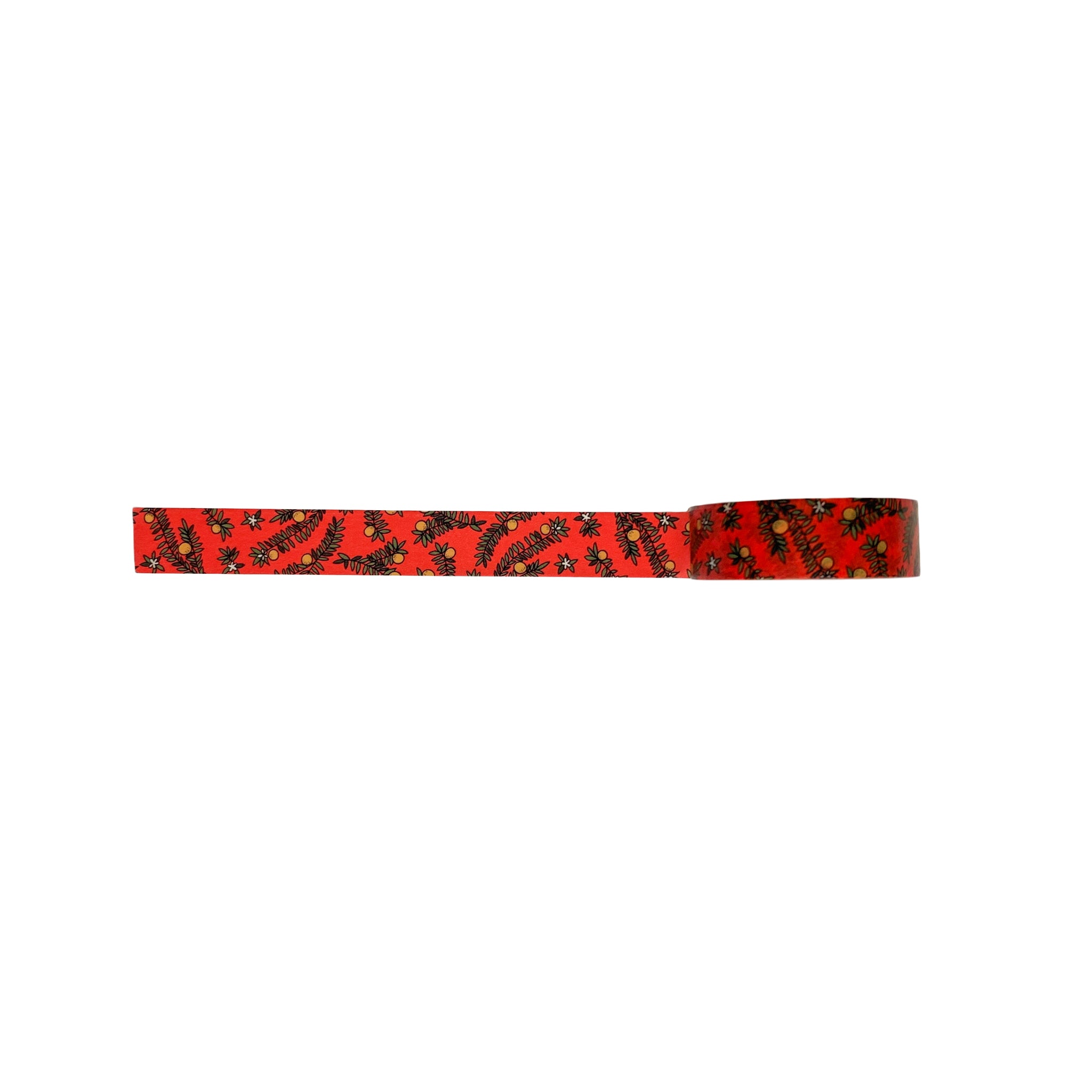 Orange Blossom Paper Tape Roll Red Golden Gems