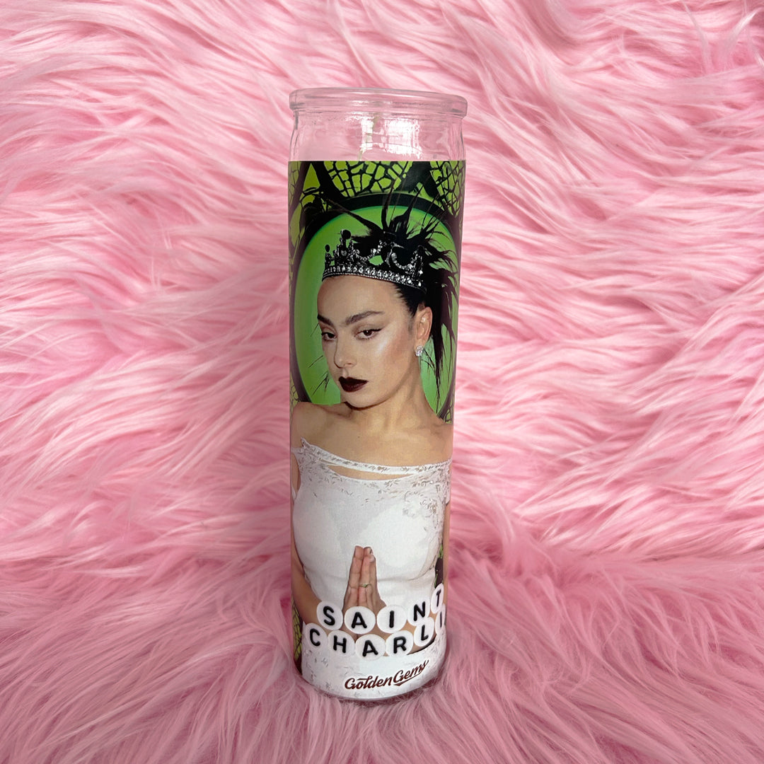 Saint Charli XCX Prayer Candle Golden Gems