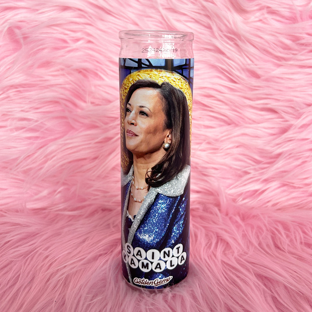 Saint Kamala Prayer Candle Golden Gems