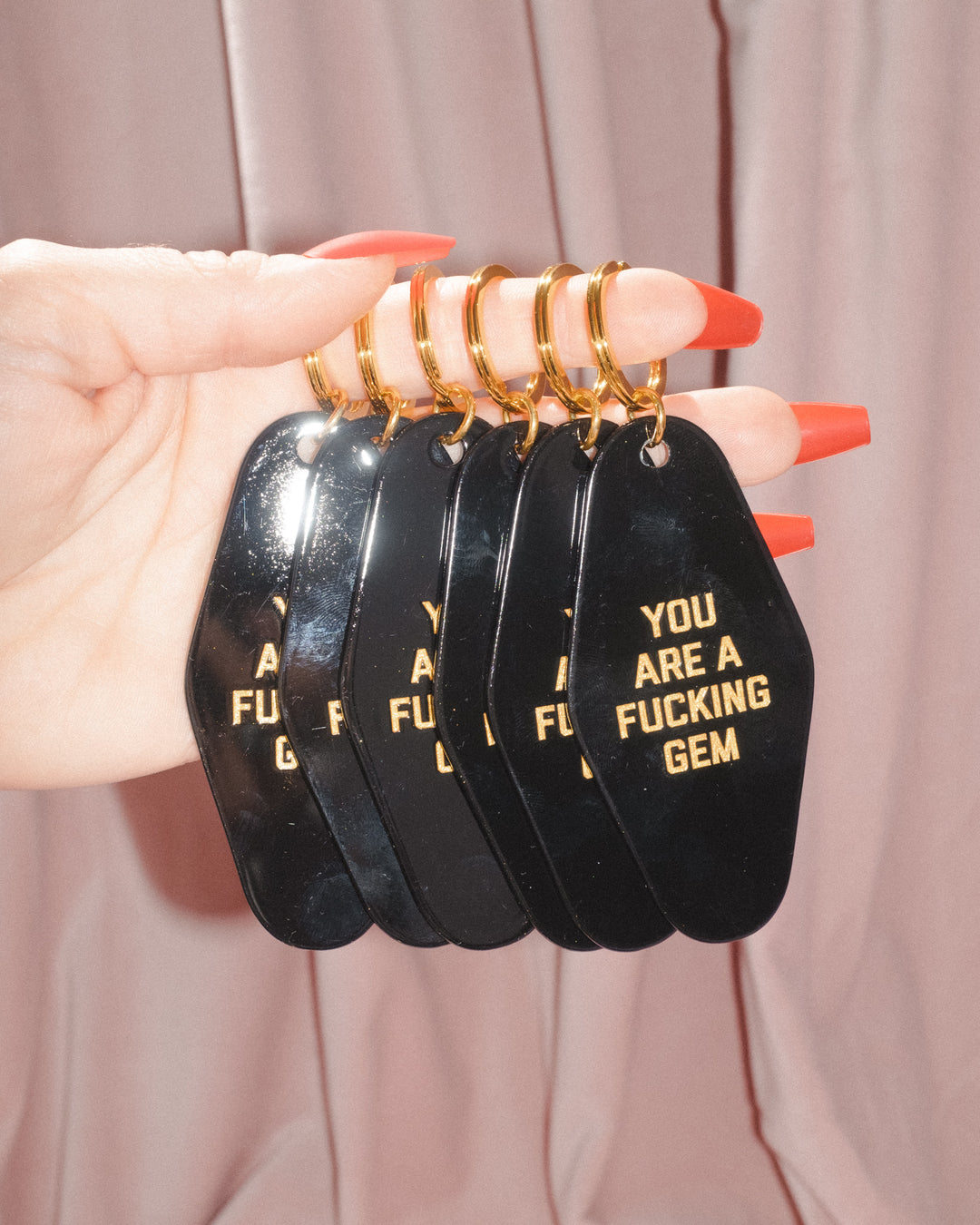 You Are A Fucking Gem Motel Keytag - Black – Golden Gems