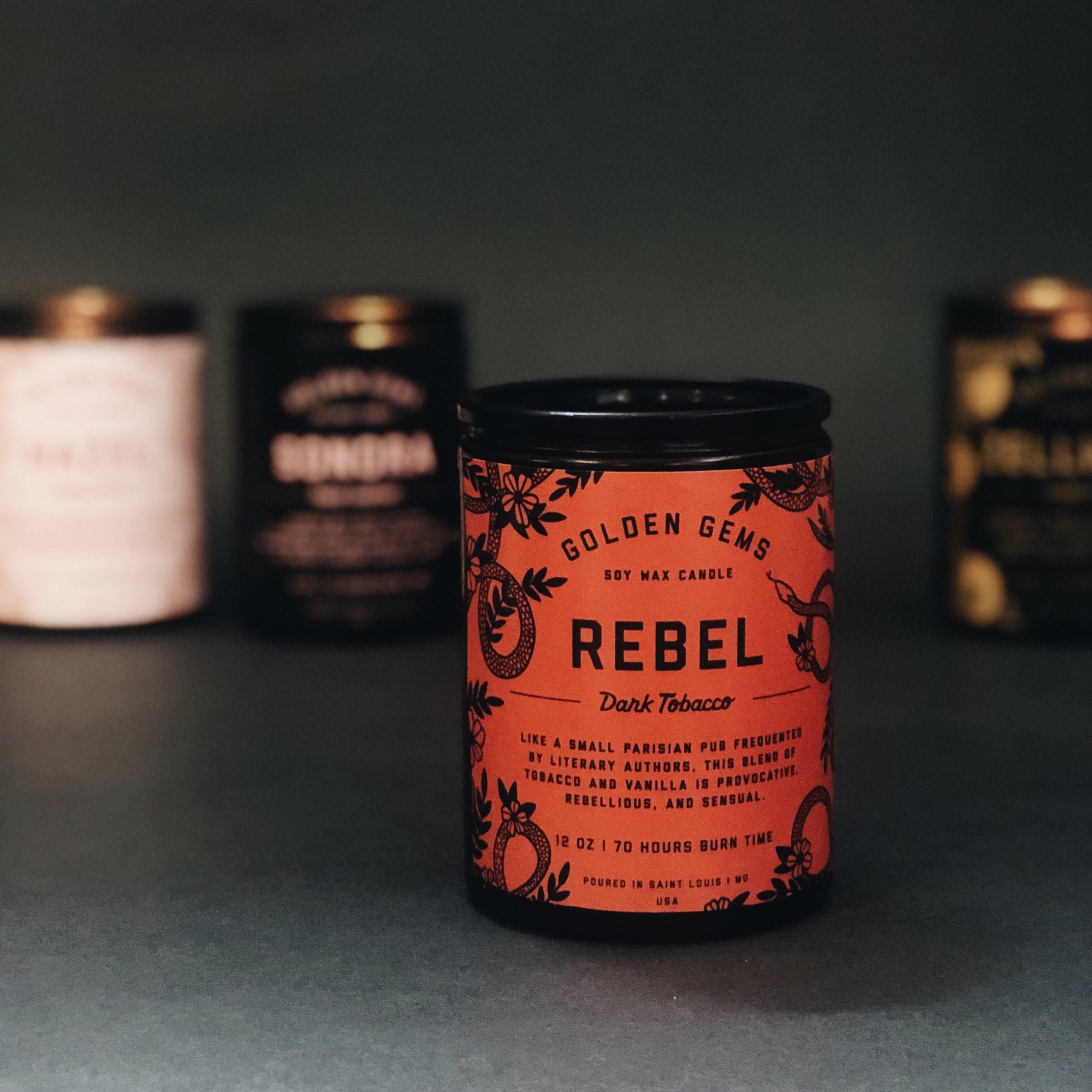 Rebel Soy Wax Candle Golden Gems